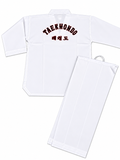 Daedo White V-neck Ribbed Uniform
